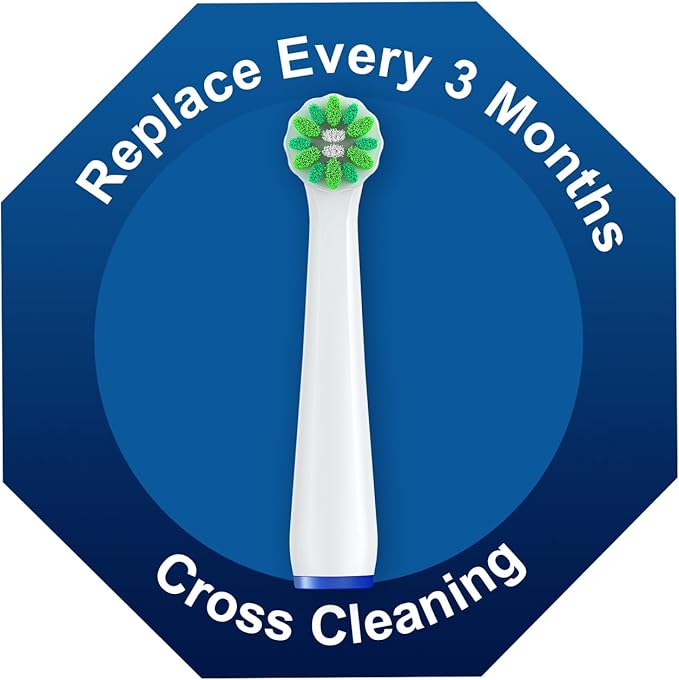 8 Count Cross Clean Replacement Heads Compatible with Oral B Braun for Deep Clean, Brush Heads Compatible with Oral B Pro 1000/500/Genius x/Smart 1500 Electric Toothbrush Heads (White)