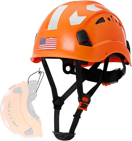 AOLAMEGS Construction Safety Hard Hat - ANSI Z89.1 Type Ι OSHA Approved Safety Helmets with Chin Straps Lightweight Reflective Vented ABS Hard Hats For Men Women Industrial Workwear 6-point Suspension-StrideForce Fitness
