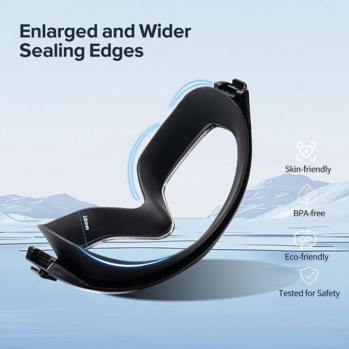 Adult Swimming Goggles,Leak-Proof,Anti-Fog Pool Glasses,Wide View Swim Goggles with Ear Plugs and Nose Clip-StrideForce Fitness