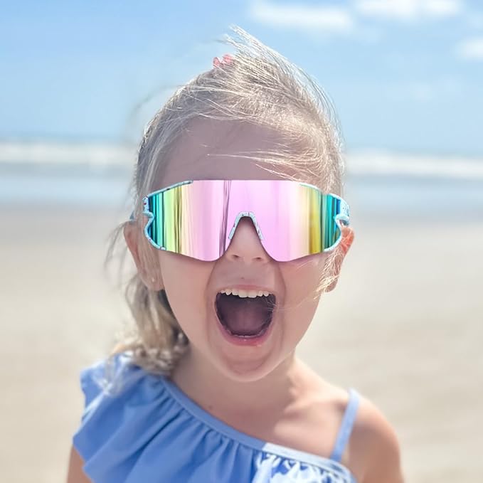 Kids Baseball Sunglasses for Boys Girls Youth Softball Cycling Sports Sunglasses UV400 Protection Age 5-12-StrideForce Fitness