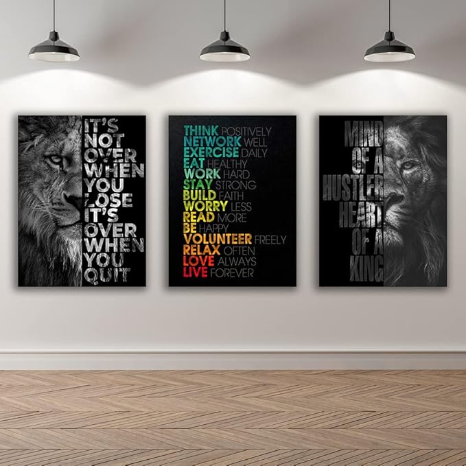 Motivational Canvas Painting Wall Art Execution Grind Hustle Inspirational Wall Art Success Entrepreneur Poster Positive Quotes Wall Poster Framed for Home Office Wall Decor[48''Wx 24''H]-StrideForce Fitness