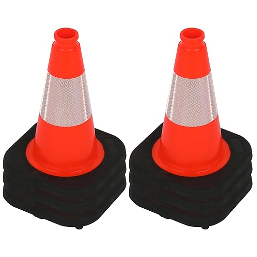 OrangeStar 12" Traffic Cones 6-Pack, Orange Safety Cones with Reflective Collar, Heavy Duty Base for Driving Practice, Parking Lots, Roadwork, Construction | Indoor & Outdoor Use-StrideForce Fitness