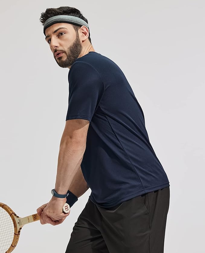 MIER Men's Quick Dry Workout Shirts Moisture Wicking Running Athletic Performance T-Shirts Recycled Polyester Top Tee-StrideForce Fitness