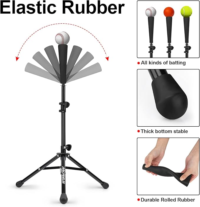 7'X7' Baseball Softball Practice Net,Pitching Net,Batting Net,with Baseball Tee,Bonus Strike Zone and Bow Frame,for Hitting,Pitching, Catching-StrideForce Fitness