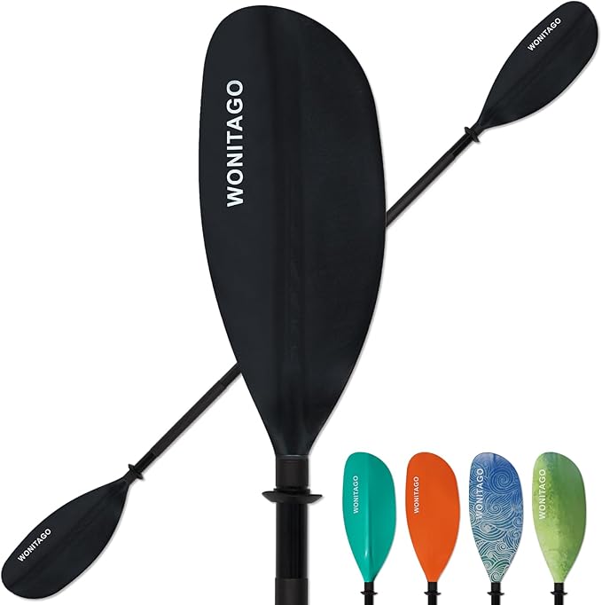 Kayak Paddles with Alloy Shaft and PP Blade, Floating Kayaking Oars, Adjustable 230-250 cm/90-98 Inches, 210-230 cm/82-90 Inches-StrideForce Fitness