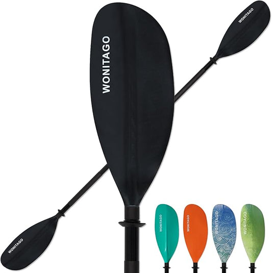 Kayak Paddles with Alloy Shaft and PP Blade, Floating Kayaking Oars, Adjustable 230-250 cm/90-98 Inches, 210-230 cm/82-90 Inches-StrideForce Fitness