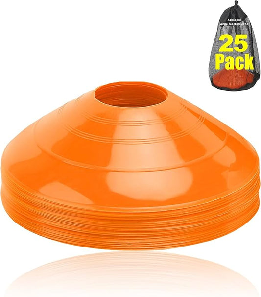 Ashsajkd(Set of 25/50/100 - Agility Soccer Cones with Carry Bag and for ， Football Cones for TrainingFootball, Basketball, Coaching, Agility Cones for Indoor and Outdoor Games-StrideForce Fitness