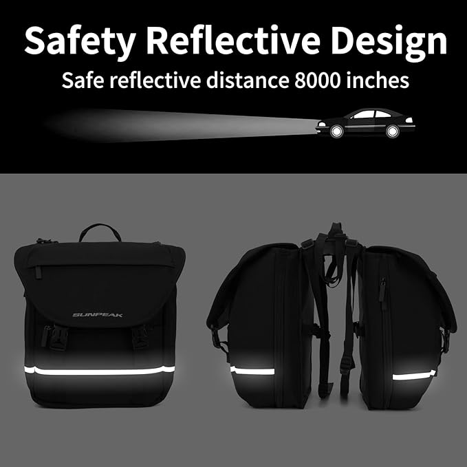 Bike Bag Accessories Panniers for Bicycle Rear Rack Bag 36L Waterproof Mountain Electric Bike Saddle Bag for Cycling Traveling Commuting Black-StrideForce Fitness