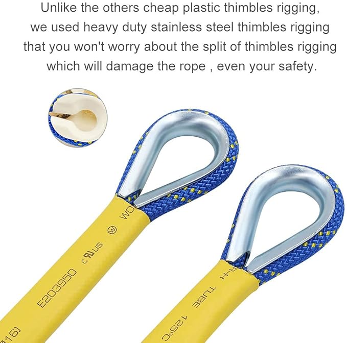 X XBEN Outdoor Climbing Rope 10M(32ft) 20M(64ft) 30M(96ft) 50M(160ft) 70M(230ft) 152M(500FT) 352M(1000FT) Static Rock Climbing Rope for Escape Rope Ice Climbing Equipment Fire Rescue Parachute-StrideForce Fitness