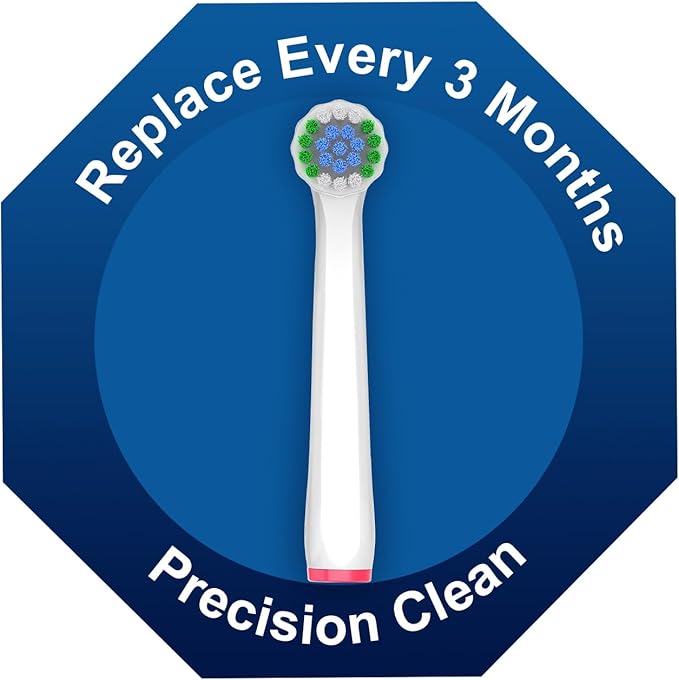 8 Count Precision Refills Replacement Heads Compatible with Oral B Braun for Sensitive Care, Brush Heads Compatible with Oral B Pro 1000/500/Genius x Electric Toothbrush Heads (White)
