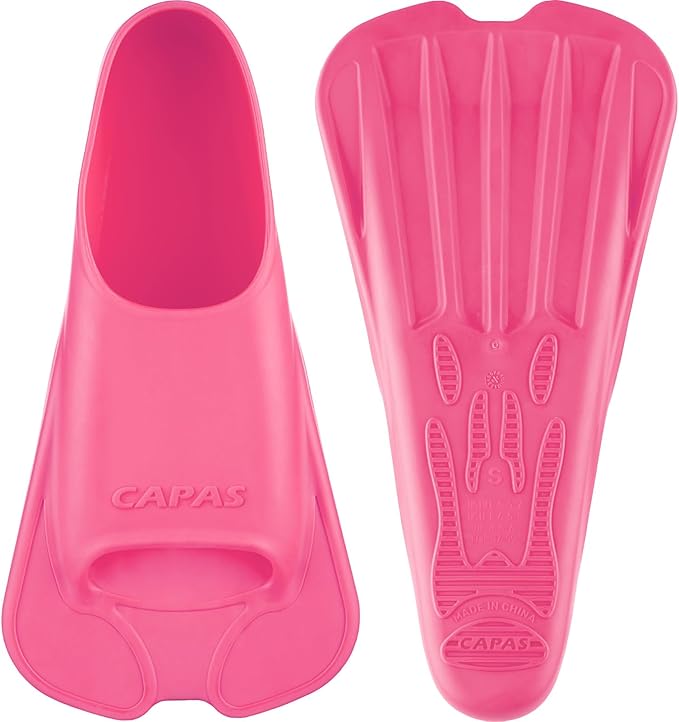 CAPAS Swim Training Fins Comfortable Silicone Lap Swimming Short Blade Floating Flippers with Mesh Bag for Adult Men Women Build Leg Strength-StrideForce Fitness