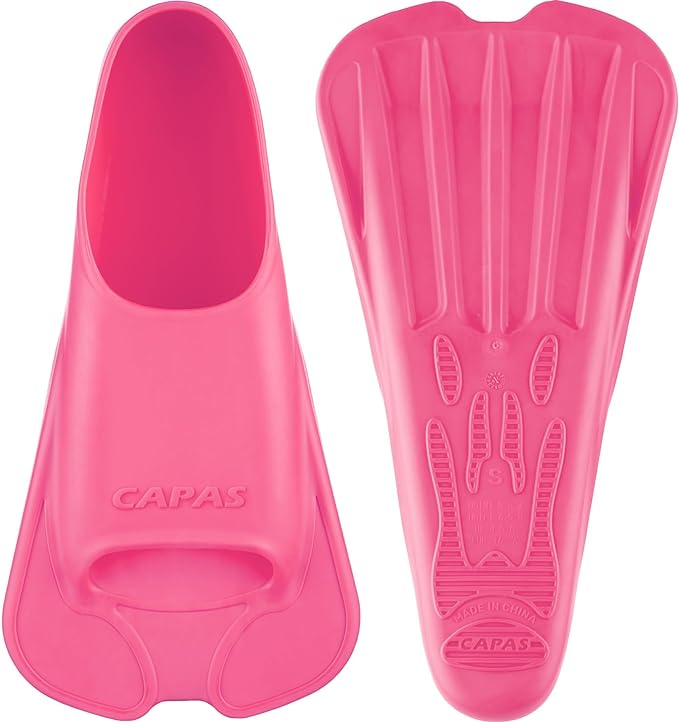 CAPAS Swim Training Fins Comfortable Silicone Lap Swimming Short Blade Floating Flippers with Mesh Bag for Adult Men Women Build Leg Strength-StrideForce Fitness