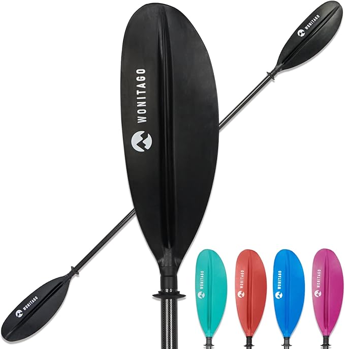 Adjustable Kayak Paddle with Carbon Shaft and PP Blade Available in 220-230/220-240/230-250cm Floating Lightweight Kayak Oars with Original Pattern-StrideForce Fitness