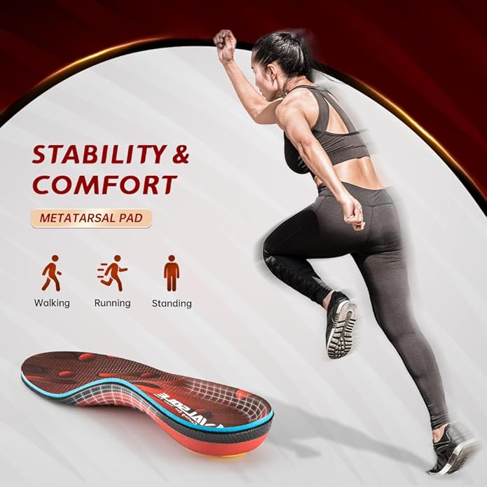 VALSOLE Heavy Duty Support Pain Relief Orthotics - 220+ lbs Plantar Fasciitis High Arch Support Insoles for Men Women, Flat Feet Orthotic Insert, Work Boot Shoe Insole, Absorb Shock with Every Step-StrideForce Fitness