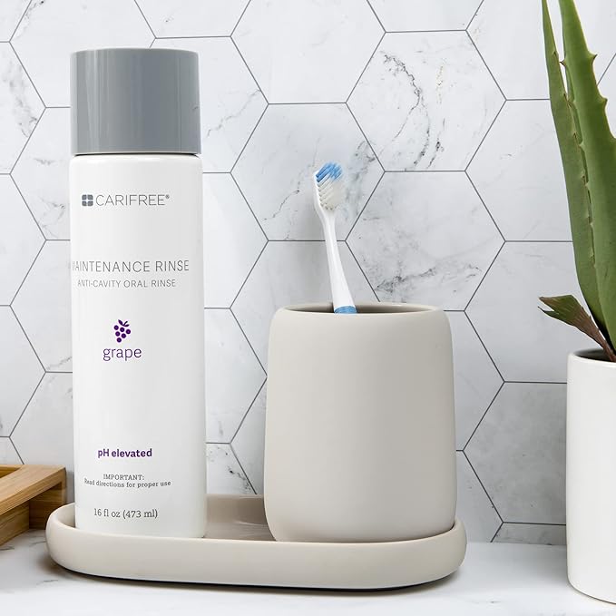 CariFree Maintenance Rinse, Grape Flavor, Anti-Cavity Fluoride Mouthwash, Dentist Recommended, Prevents Oral Decay, Freshens Breath, Alcohol-Free, Neutralizes pH (16 Fl Oz (Pack of 4)