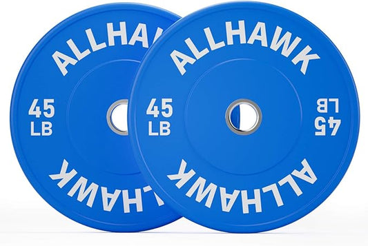 Colored Olympic Weight Plates, 2-inch Rubber Bumper Plate Set for Home Gym Barbell Weight Lifting and Strength Training-StrideForce Fitness