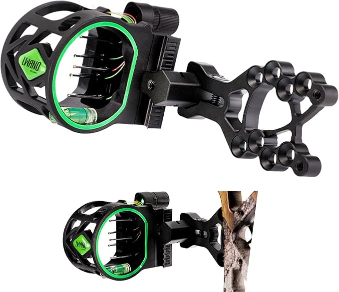 Archery Bow Sight Compound Bow Sight 5 Pin Bow Sights Micro Adjustable with Bow Sight Light Aluminum Alloy Sight for Right and Left Hand-StrideForce Fitness