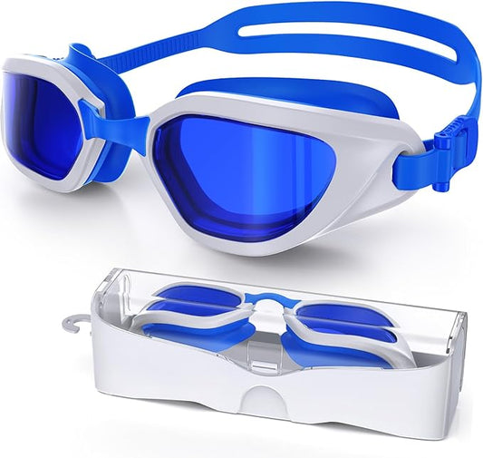 Swim Goggles, Unisex Adult Swimming Goggles Anti Fog Anti UV No Leakage Wide View for Men Women Youth-StrideForce Fitness