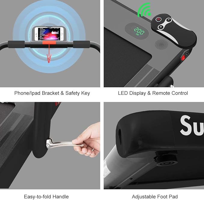 GYMAX Walking Pad, 2 in 1 Free Installation Under Desk Treadmill with Smart App, Remote Control & LED Display, 2.25HP Foldable Portable Compact Running Machine for Small Spaces Home Office-StrideForce Fitness