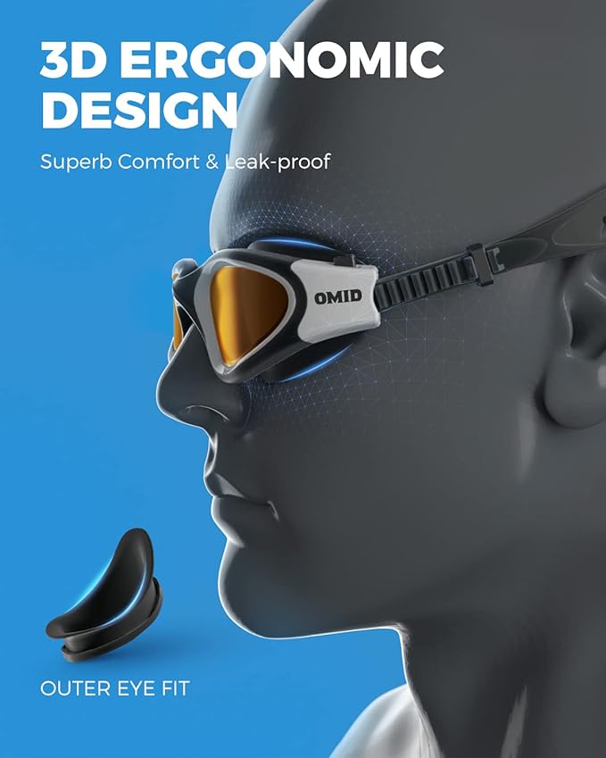 OMID Swim Goggles, P2 Polarized Swimming Goggles for Men Anti-fog Goggles Swimming for Adult Women-StrideForce Fitness