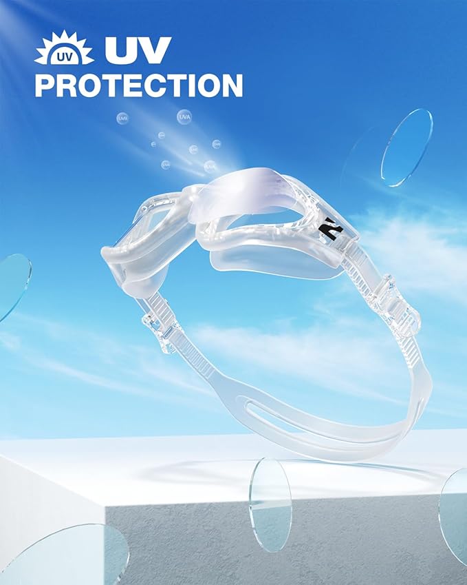 ZIONOR G1 Lite Swim Goggles with Swim Cap Comfortable Anti-fog Swimming Goggles Cap Set for Adult Men Women-StrideForce Fitness