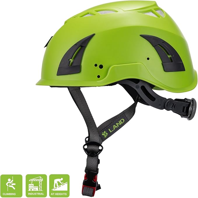 Land Helmets ClimbPro Safety Helmet for Rock Climbing – Lightweight & Durable Hard Shell with Adjustable Chin Strap and Accessory Slots – Ideal for Indoor & Outdoor Adventure-StrideForce Fitness
