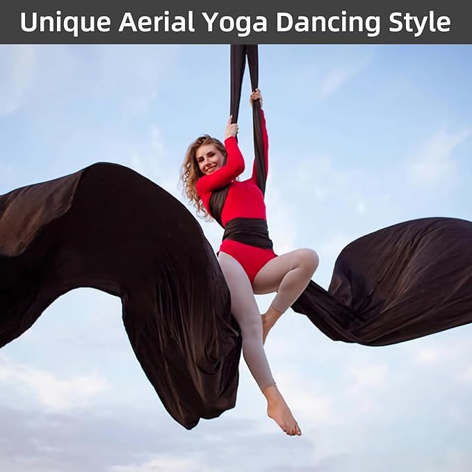 PRIOR FITNESS Aerial Silks Kit Colorful 9/15/20 Yards 40D Nylon Fabric Hammock Set With Hardware & Guide for All Levels Of Aerial Yoga Practice and Acrobatic Flying For Adults Aerial silk-StrideForce Fitness