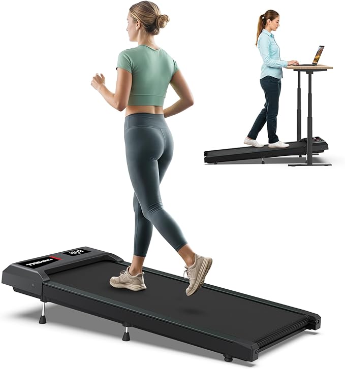 WELLFIT Auto Incline Folding Treadmill - 10% Incline Desk Walking Pad Treadmill with Handlebar, 400 lbs Heavy-Duty Capacity, Space-Saving Quiet Under-Desk Design for Home Office, Seniors & Fitness-StrideForce Fitness