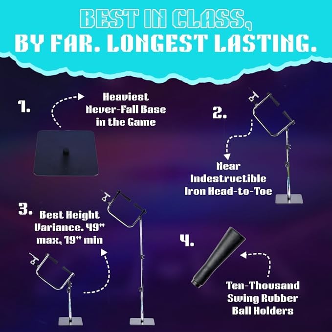 Baseball and Softball Batting Swing Trainer, Attack Tee Helps Master Your Own Perfect Swing Path with AI App Swing Trainer, Perfect for Softball or Baseball Batting-StrideForce Fitness