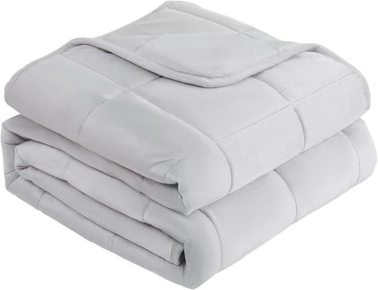 L'AGRATY Weighted Blanket - 60"x80", 15lbs Soft Breathable Heavy Blanket with Minky Material and Glass Beads for Adults, All-Season-StrideForce Fitness