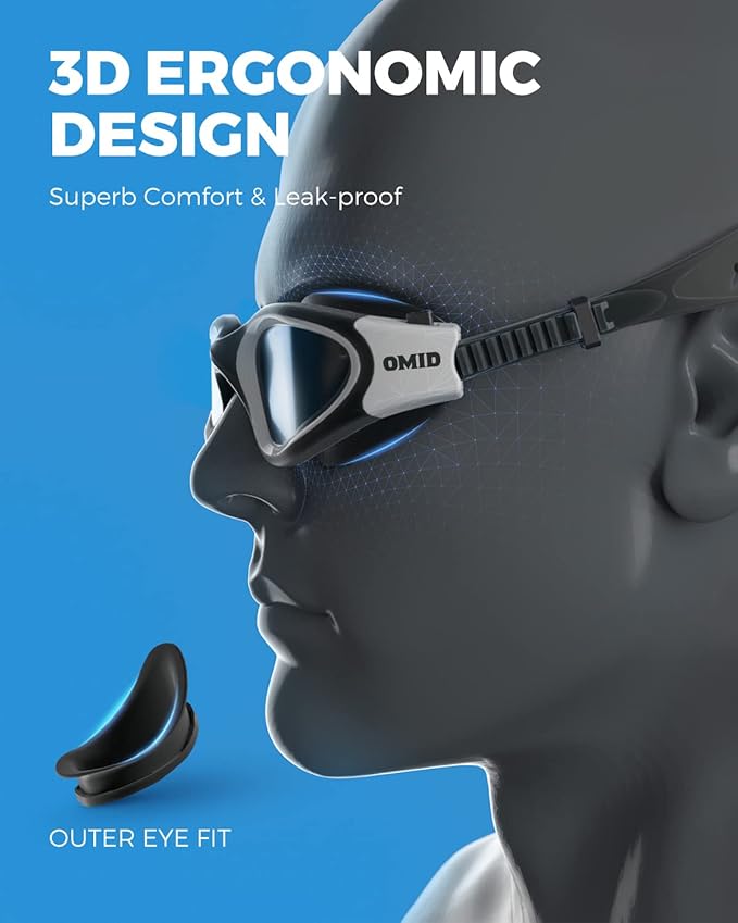 OMID Swim Goggles, P2 Polarized Swimming Goggles for Men Anti-fog Goggles Swimming for Adult Women-StrideForce Fitness