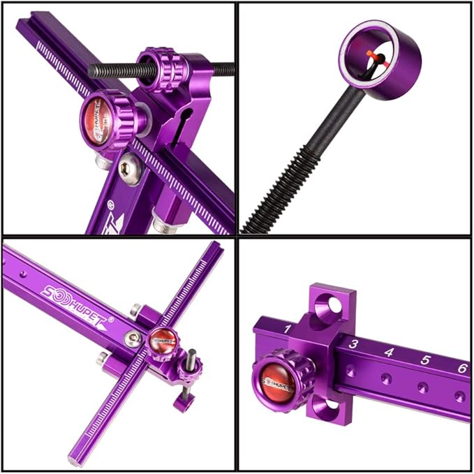 Archery Recurve Bow Sight, SOOHUPET Accessories T Shape Archery Shooting Target Sight Adjustable Bowsight with Optical Fiber Pin Sight for Target Practice-StrideForce Fitness