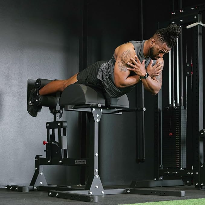 Titan Fitness Glute and Ham Developer, Adjustable GHD Machine, Comfortable Padding, Durable Steel Build, Workout Equipment for Commercial and Home Gym-StrideForce Fitness