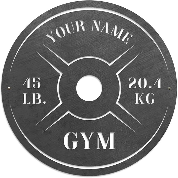 Personalized Home Gym LED Tin Metal Sign Multiple Sizes, Weight Lifting Exercise Workout Room Training Fitness Center Motivational Inspirational Quotes Decor Wall Art Hanging Accessories (11 w/o LED)-StrideForce Fitness
