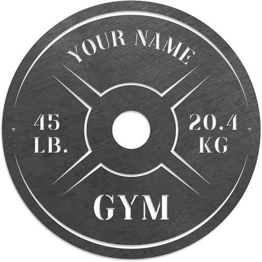 Personalized Home Gym LED Tin Metal Sign Multiple Sizes, Weight Lifting Exercise Workout Room Training Fitness Center Motivational Inspirational Quotes Decor Wall Art Hanging Accessories (11 w/o LED)-StrideForce Fitness