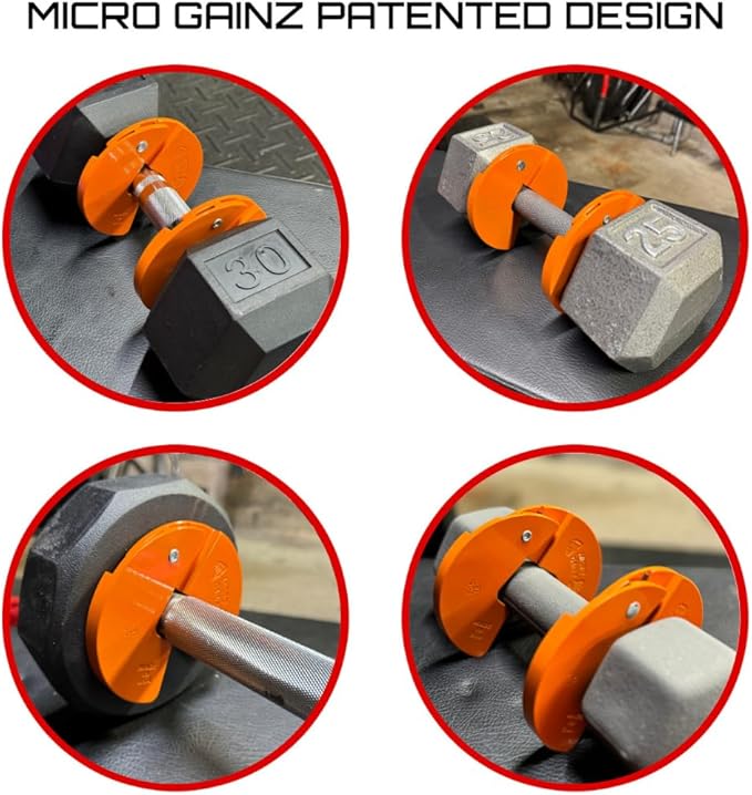 Micro Gainz Dumbbell Fractional 1.25lb Weight Plate, Ideal for Micro Loading, (Choose Color) 4 Piece Fractional Weight Plates, Designed for Dumbbell Training, Made In USA-StrideForce Fitness