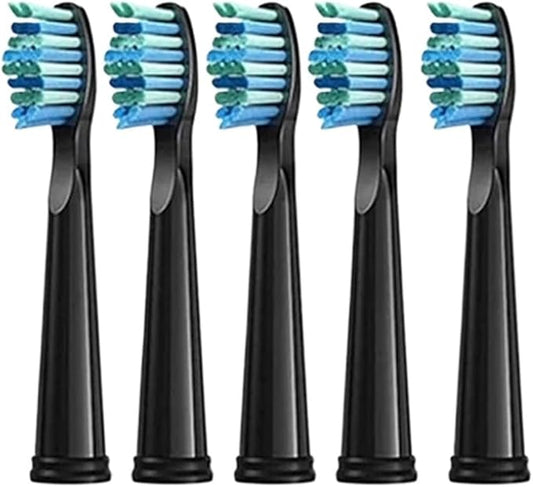 Replaceable Brush Heads Bristle Refill ，Compatibility for Seago/Fairywill Electric Toothbrush FW/SG 507/508/515/551/917/959(Black 5)