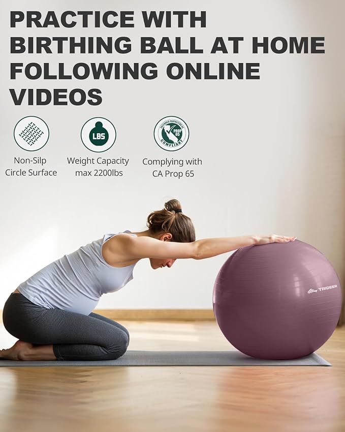 Trideer Yoga Ball – Anti-Burst Exercise Ball for Pregnancy, Office, Birthing, Stretching & Core Workout – Home Gym & Therapy-StrideForce Fitness