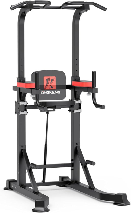 K KiNGKANG Power Tower Dip Station, Multi-Function Assistive Trainer Pull Up for Home Gym Muscle Building and Beginner Exercises,Load 450LBS-StrideForce Fitness