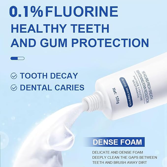 7.5% Hydroxyapatite Toothpaste for Enamel Protection & Tooth Strengthening, White Tooth Repair, Sensitive Teeth, Gentle Mint Fluoride-Free Formula (120g/4.23oz)