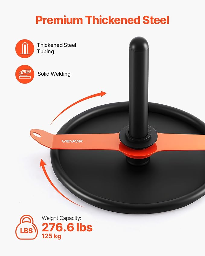 VEVOR Weight Sled, Steel Power Sled, Fitness Strength Training Sleds for Athletic Exercise Speed Improvement, Workout Fitness Equipment with Harness, Compatible with 2 in Weight Plate, Orange & Black-StrideForce Fitness