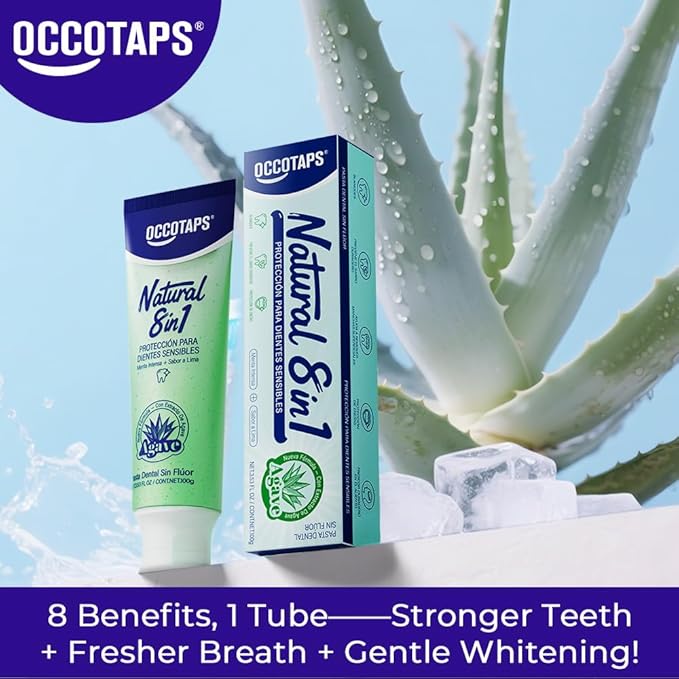 Agave Sensitive Toothpaste, Fluoride-Free Natural Whitening Toothpaste for Sensitive Teeth, Gentle Gum Care, Removes Surface Stains, Fresh Mint Herbal Formula, 1Pk US Manufactured