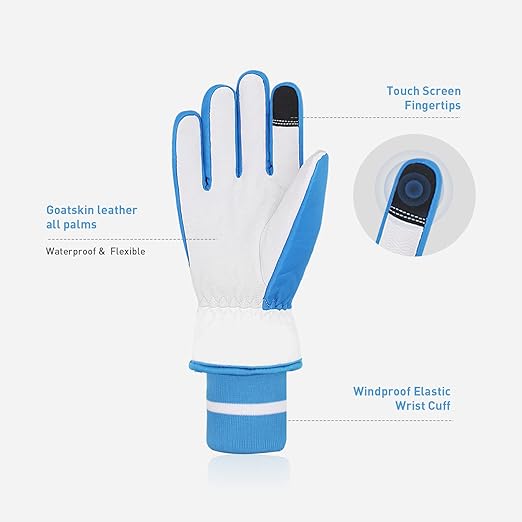 HANDLANDY Insulated Work Gloves Waterproof for Men Women, 3M Thinsulate Ski Gloves Winter Cold Weather Work Gloves Touchscreen (XSmall, White)-StrideForce Fitness