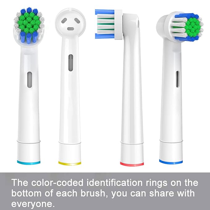 Replacement Toothbrush Heads Compatible with Oral-B Braun, 4 Pcs Professional Electric Toothbrush Heads Brush Heads for Oral B Replacement Heads Refill Pro 500/1000/1500/3000/3757/5000/7000/7500/8000