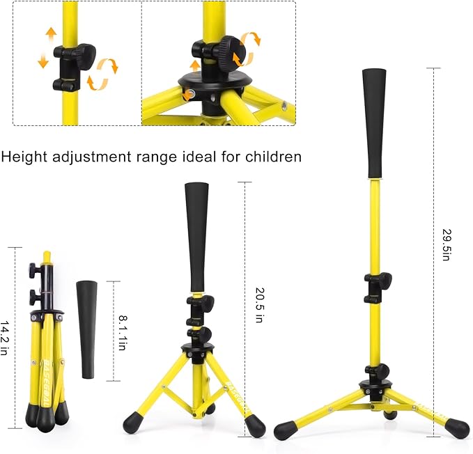 Baseball Tee for Kids,Batting Tee,Softball Tee,Youth Hitting Tee,Teeball Tee,Travel Tee,Easy Adjustable Height-StrideForce Fitness