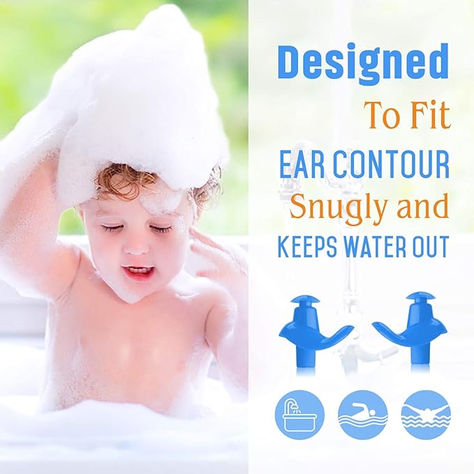 Hearprotek 2 Pairs Swimming Ear Plugs for Kids, Soft Reusable Water earplugs for Kids Swimming Bathing and Other Water Sports-StrideForce Fitness