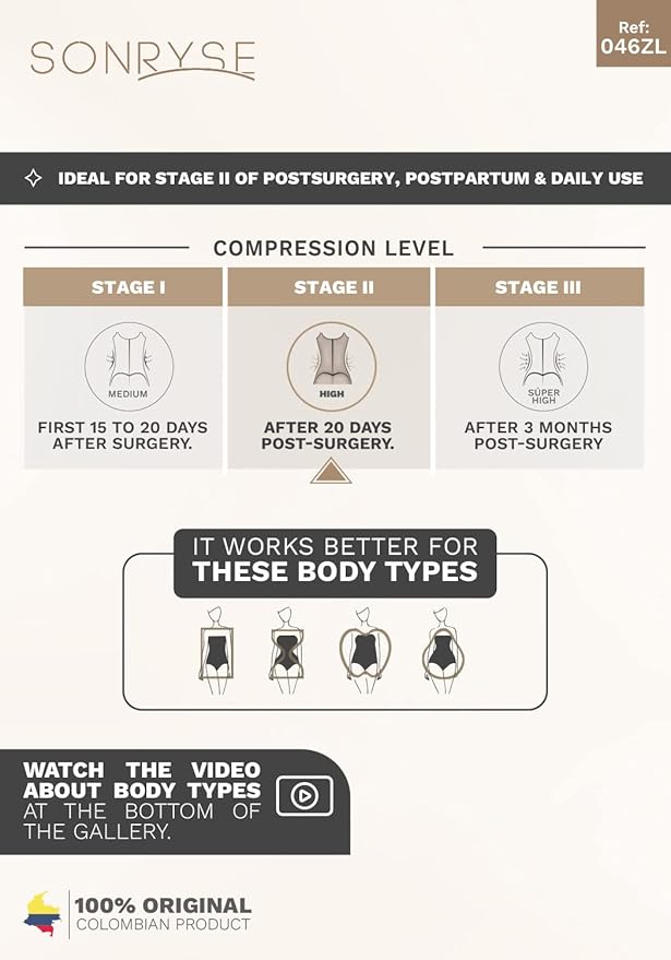 Sonryse Tummy Tuck Compression Garment for Women Fajas Colombianas Reductoras y Moldeadoras Stage 2 Faja-StrideForce Fitness