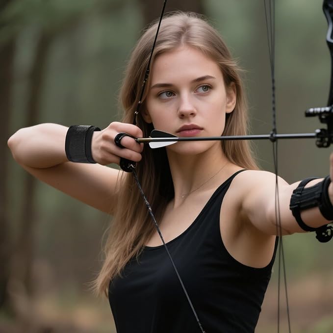 Compound Bow Release Aid Trigger, Professional Adjustable Wristband Archery Thumb Releases Buckle for Hunting Shooting Accessories, Black Wrist Strap-StrideForce Fitness