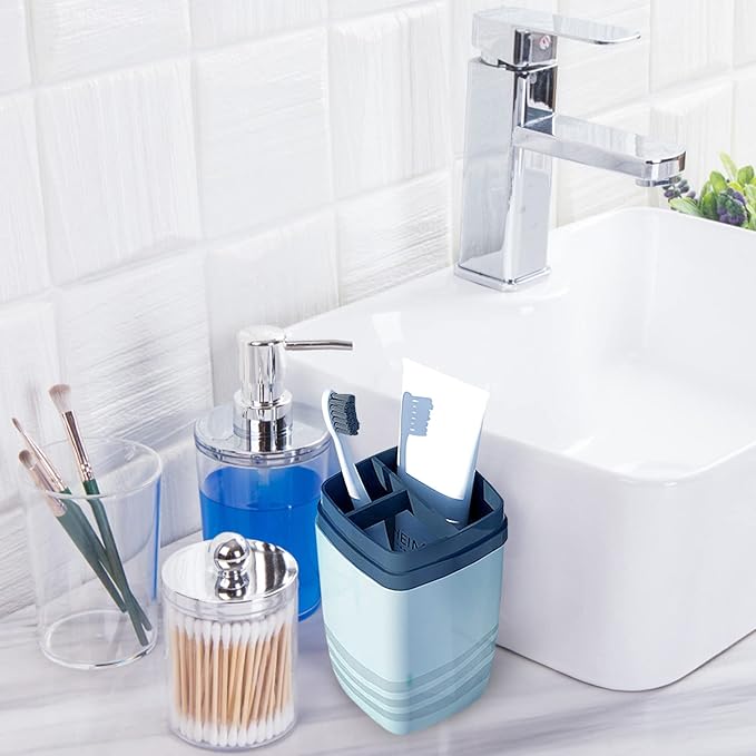 2 PCS Travel Toothbrush Case, Portable Multifunctional Toothbrush Holder, Toothbrushes Toothpaste Separate Storage Wash Cup for Business Trip, Camping