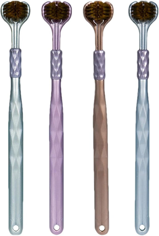 Three Headed Toothbrush – 18.5cm PP Soft Bristle 4pcs, Cleaning Tool, Care Aid | Perfect for Home Bathroom Use, Child Friendly Brushing, Adult Hygiene Routine, Travel Kit Packing, Family